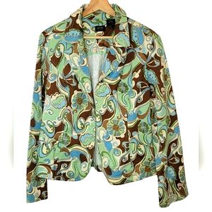Vintage Nicole Miller Paisley Print Women's Blazer Jacket Size 14